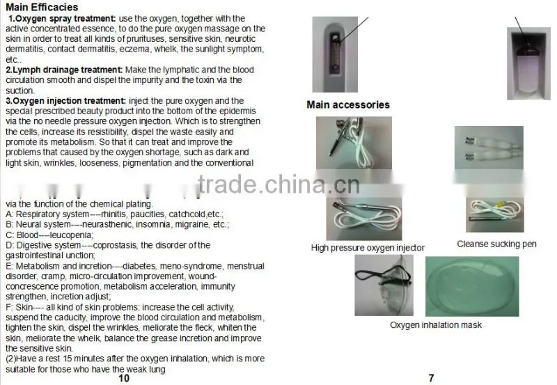 Factory driect sale home oxygen compressor facial machine