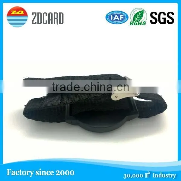 nylon black white reusable id bracelet wristband