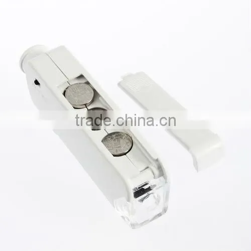 Mini Loupe Pocket 160X-200X Handheld Zoom LENS LED Light Microscope Magnifier