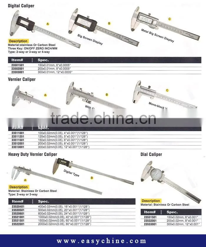 2 Way Big Screen Display Stainless Digital Vernier Caliper