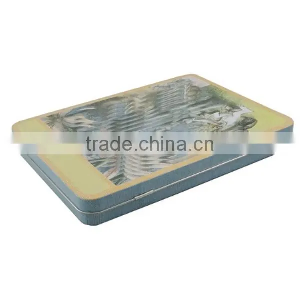 rectangular thin metal tin box