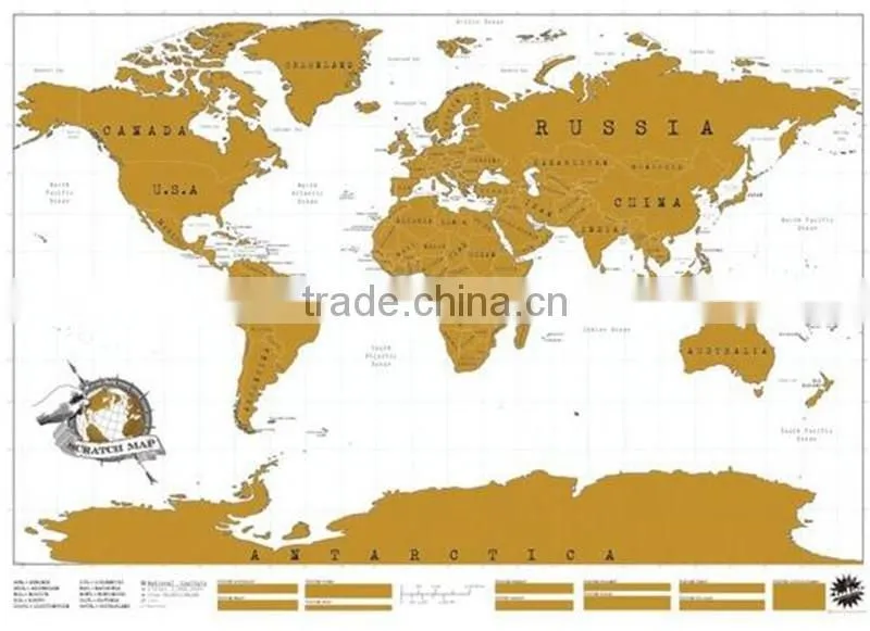 CT-483 2016 Creative Fashion New Design Hard Paper World Map for Travel Decorative World Map