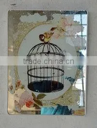 Custom printed mirror for home decor with beautiful artwork printed on mirror surface