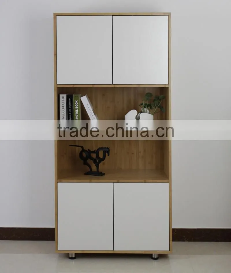Popular natural bamboo storage cabinet beside wall for display