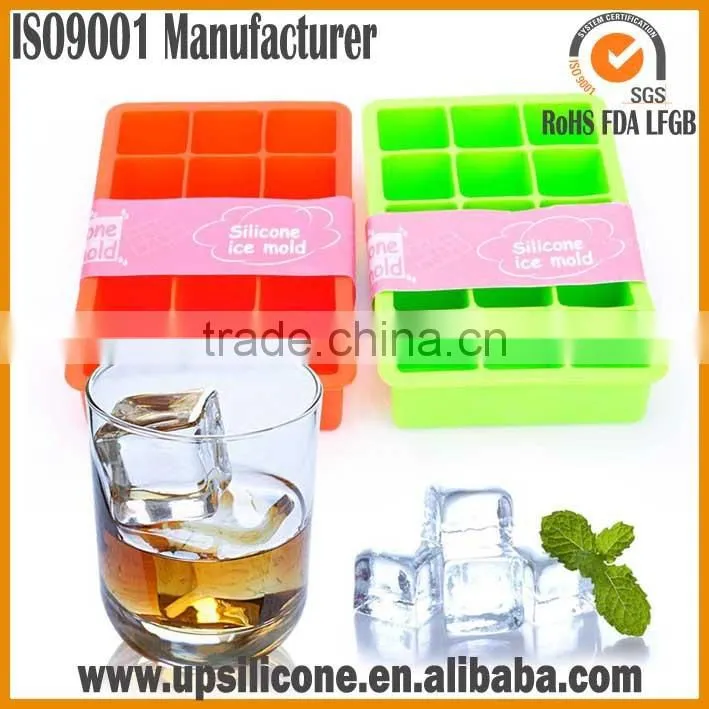 BPA Free Square Shaped large 15 cubes silicone ice tray