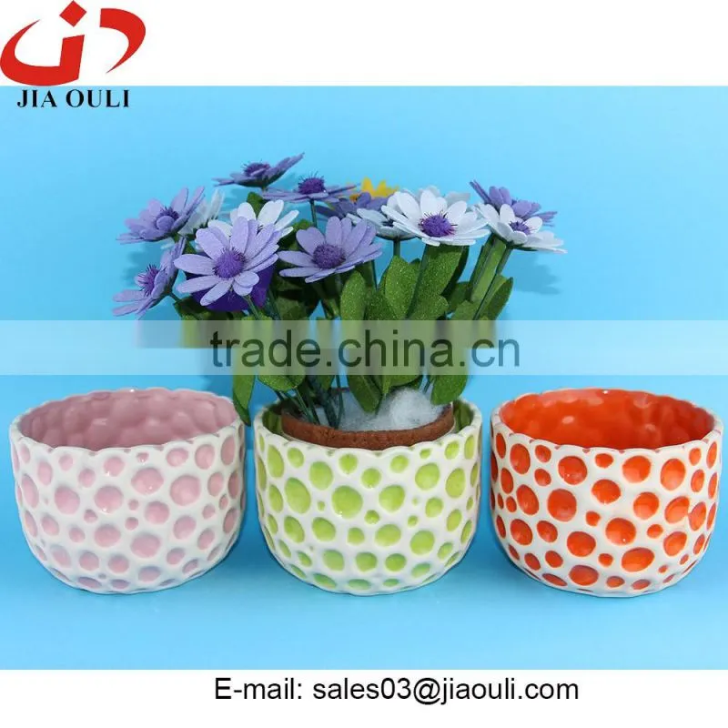 New design Hot sales ceramic wood border flower pot, plant pot