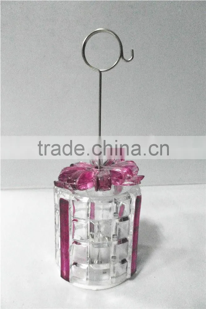 high quality hot sale acrylic led christmas decor name card holder with mini gift box