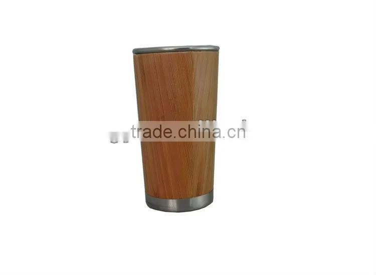 Green style eco friendly stainless steel and bamboo tea mug/water mug