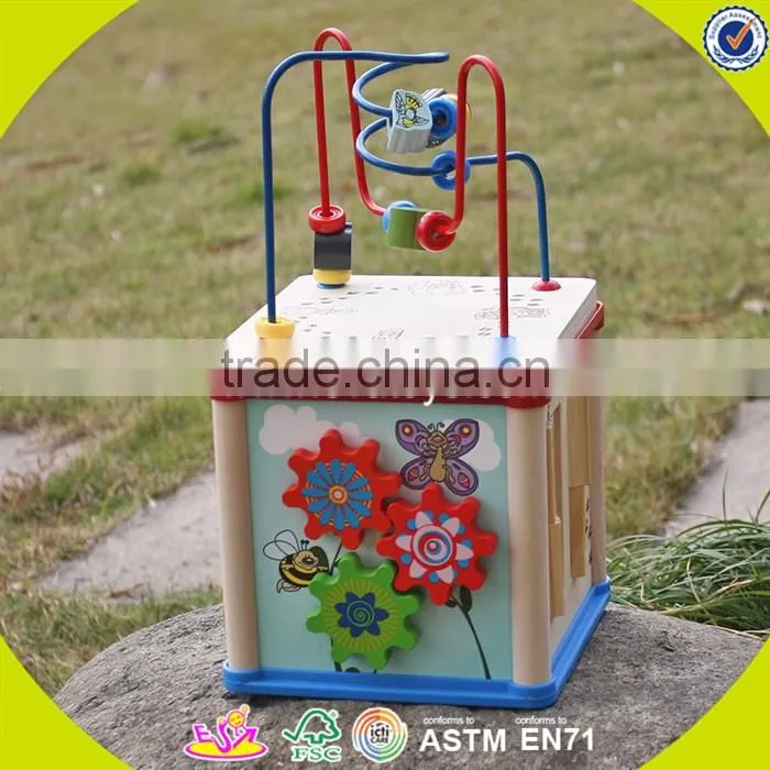 2017 New design wooden beads game cube wooden beads game mini wooden beads game W11B132