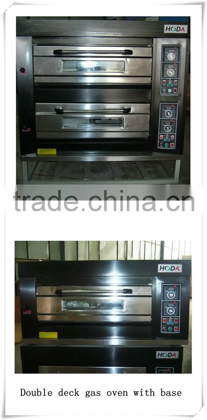 3 layer 220v stone pizza gas oven with steamer for each layer