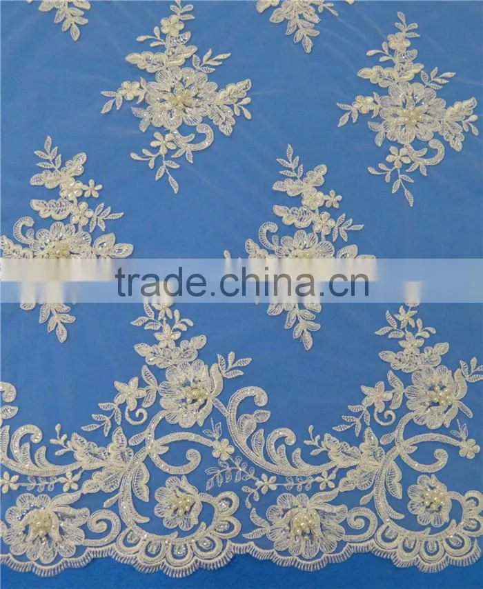 2017 african embroidery on net wholesale beaded trust win lace fabric