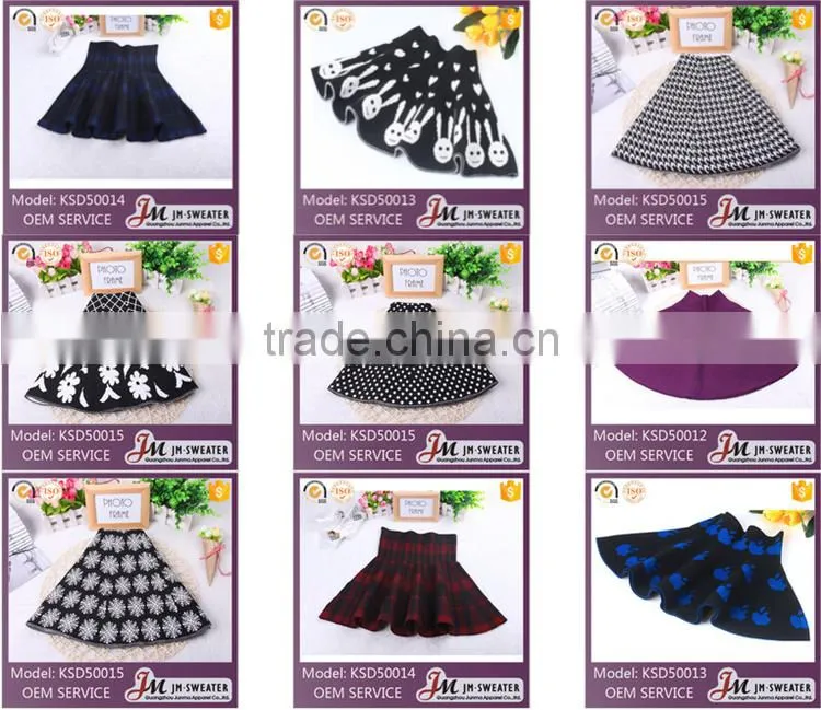 Fashion design girls winter black pleated school uniform mini skirts