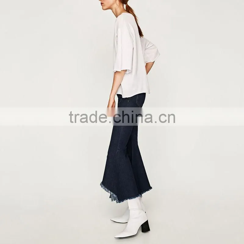 Wholesale Women Custom Top Casual Woman Hollow Buckle T-Shirt China Supplier