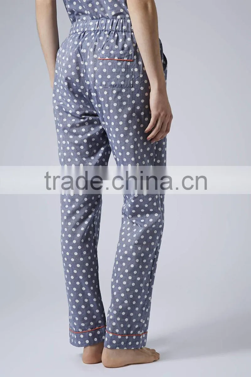 Dot all over printed cotton pyjamas women