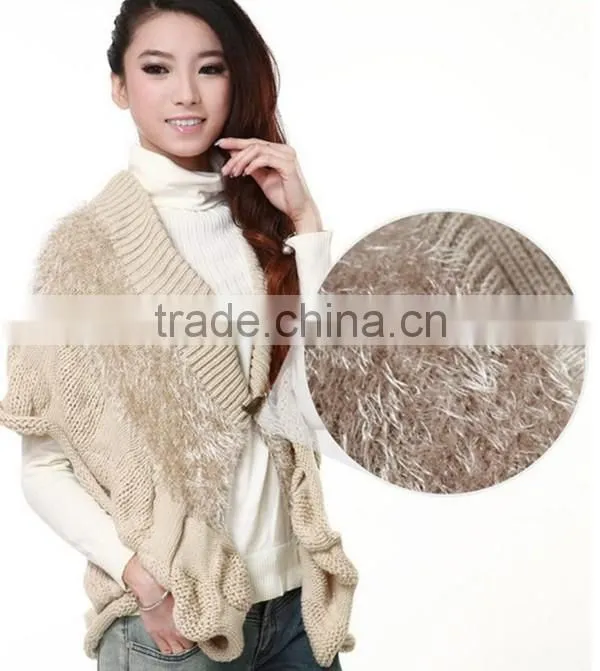 2016 latest design spring smiles batwing sleeve free size Korean style half sleeve loose knit cardigan latest