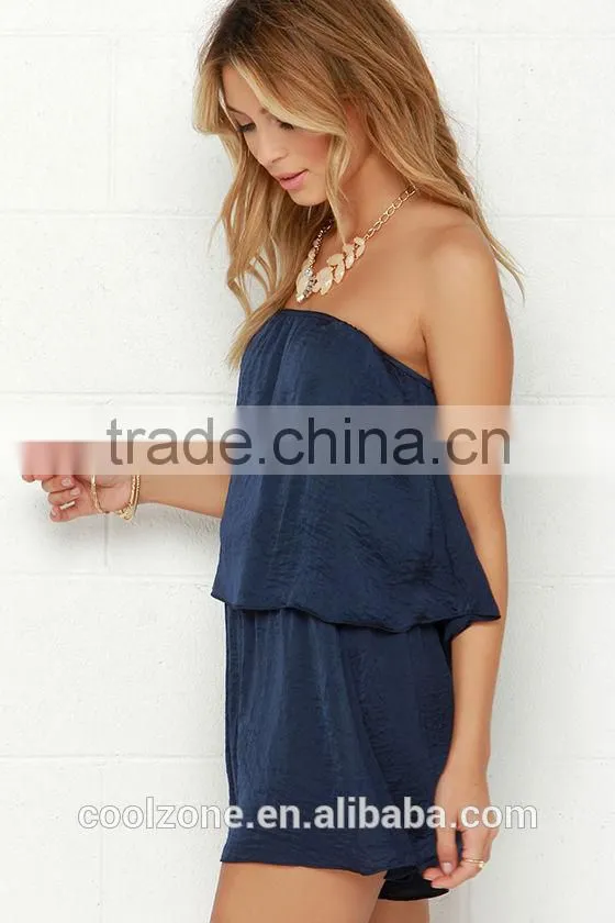 Strapless Flattering Adult Women Rompers and Jumpsuits with Tier