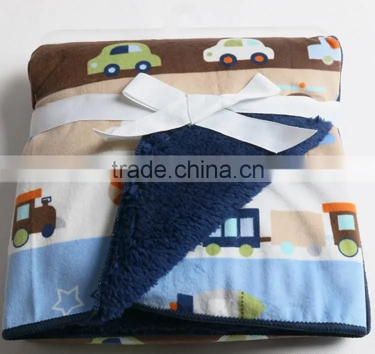 Wholesale thickened printed fleeces baby blanket in guangzhou