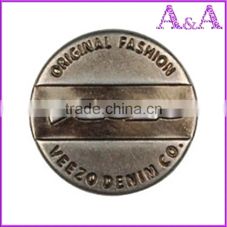 20mm Flat design brass jeans buttons in high quality for Pakistan market