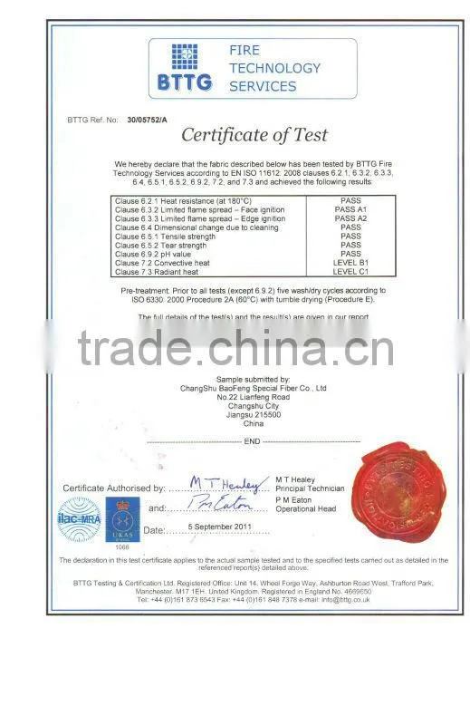 Aramid fabric, FR fabric uniforms alternative/EN 11612,NFPA2112