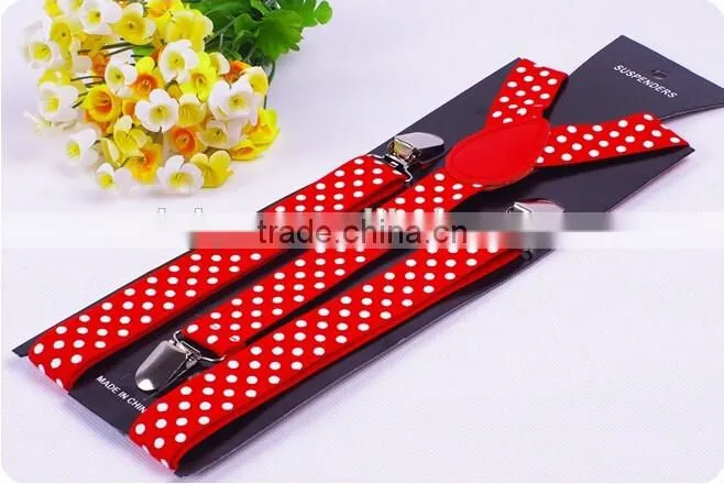Polka Dot Braces Suspenders Elasticated Adjustable Polkadot Boys Girls 2.5cm/1"