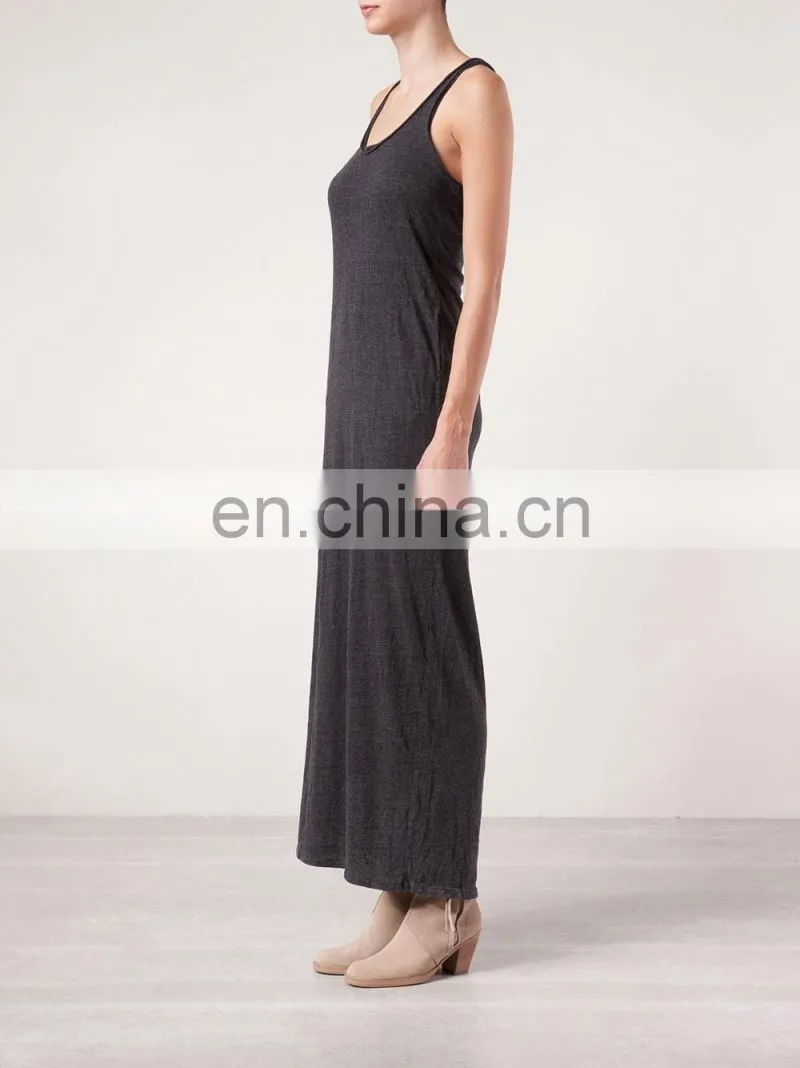 CHEFON Tank long black maxi dress