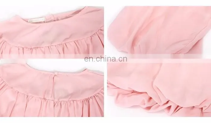 Women's Pleated Puff Sleeve 2016 Chiffion Tops Fitted Fashion Shirt