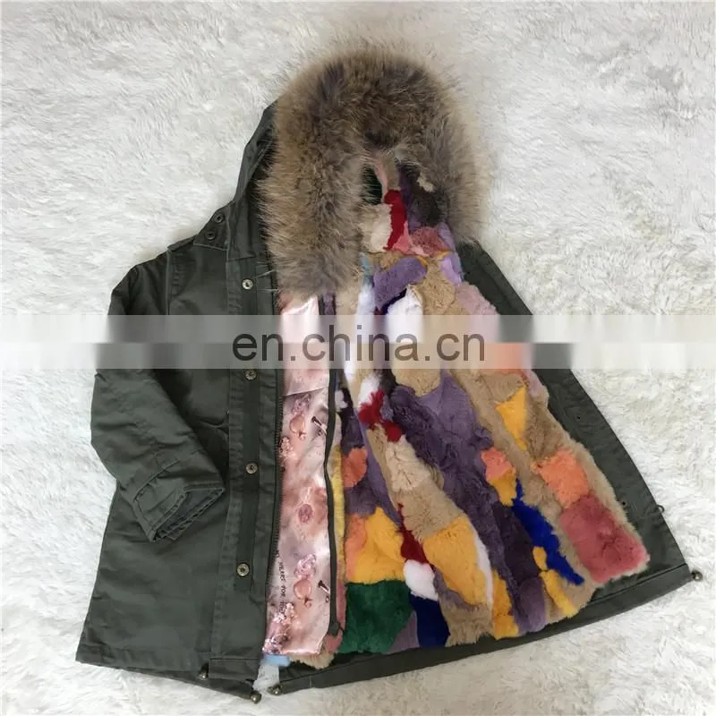 Hot Selling Kids Winter Fur Jackets with Fox Fur Lining and Collar