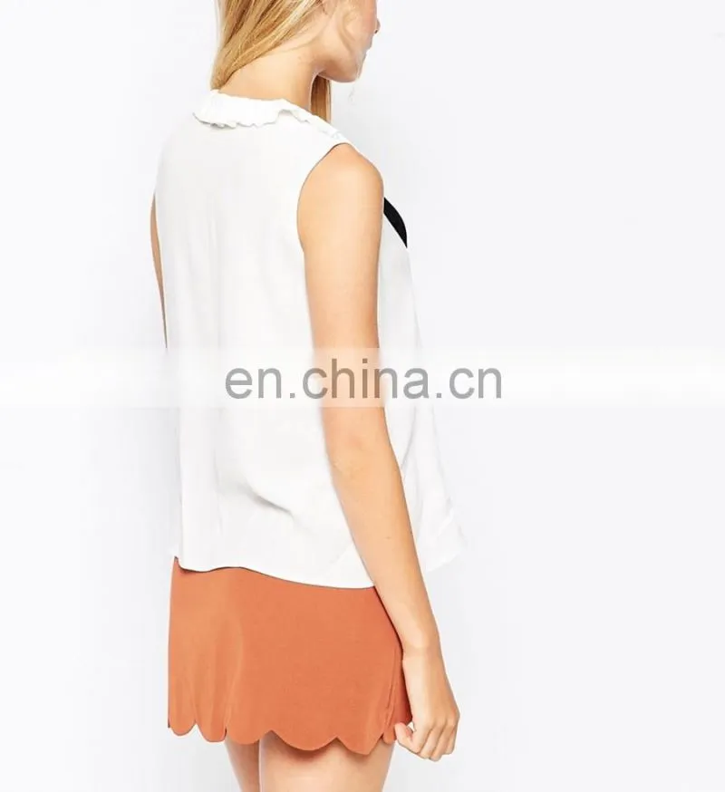Wholesale women blouse summer latest design with bow tie nice shirt