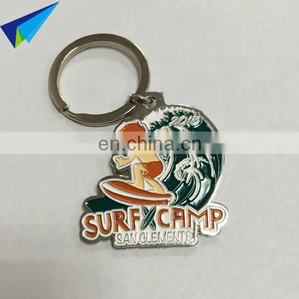Popular style custom logo metal keychain no minimum order
