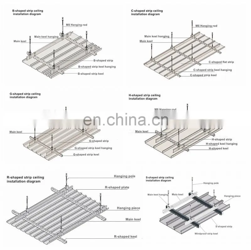 Furred Ceiling/Suspended ceiling/ Hang Ceiling Elegant and Fashion Aluminum Integration Ceiling
