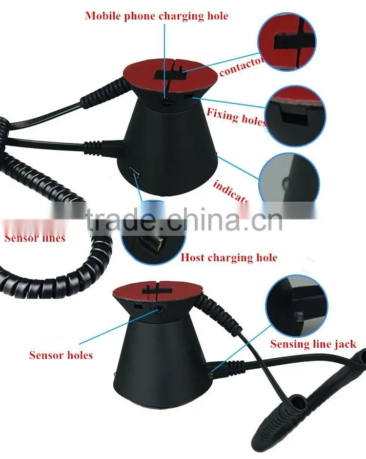 Factory Price secure mobile phone display alarm holder for smart shop