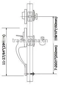 8001AC:TRUST Zinc Alloy Strong Handle Lockset with Brass cylinder