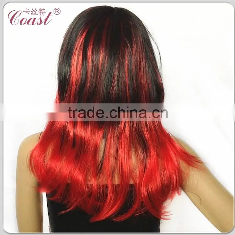 cheap fashion design synthetic red and black hair