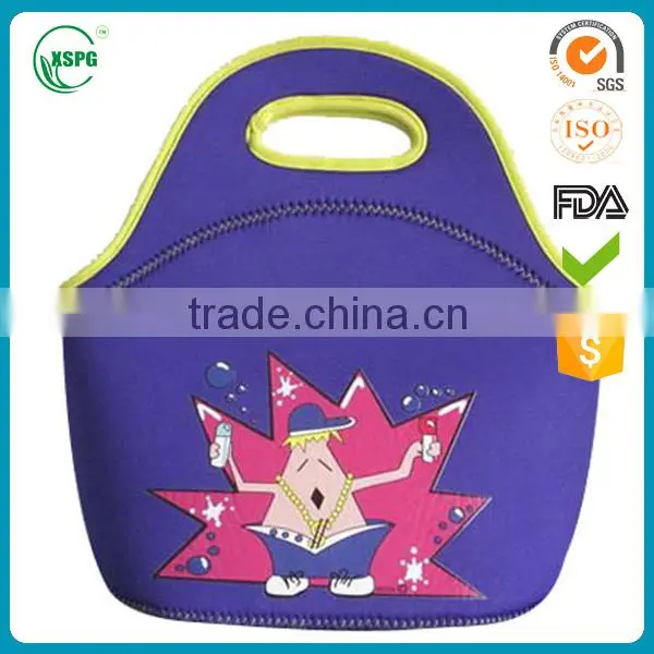 Cartoon printing neoprene tote bag lunch bag