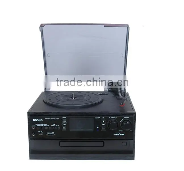 2016 Top Sale Gramophone Record Player CD USB play Radio Play
