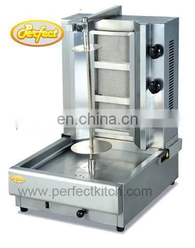Stainless Steel table top LPG Gas Shawarma Grill Machine with two Burners