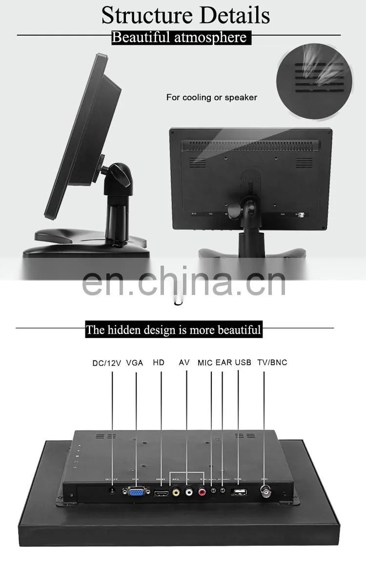 Custom 1280*800 TFT LCD 10.1 inch touchScreen Monitor