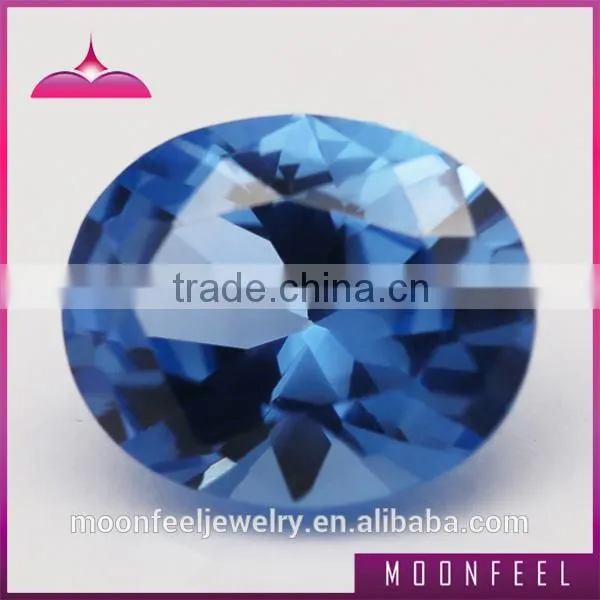 oval cut synthetic blue spinel gemstone