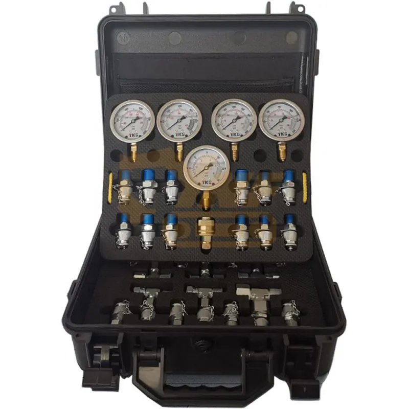Hydraulic Test Table Combination Kit 5 Gauges 13 Test Couplings 14 Connectors 5 Hoses for Construction Machinery Accessories