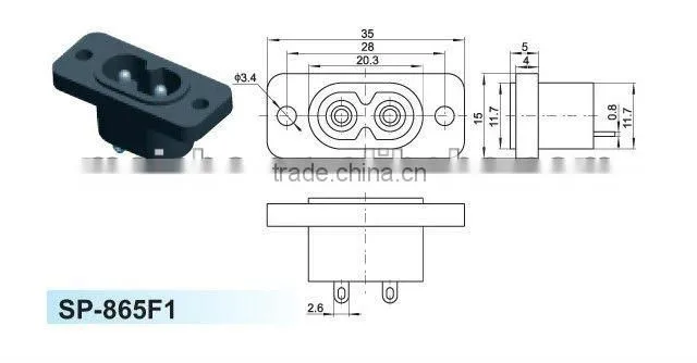 10A 250V male switch power socket