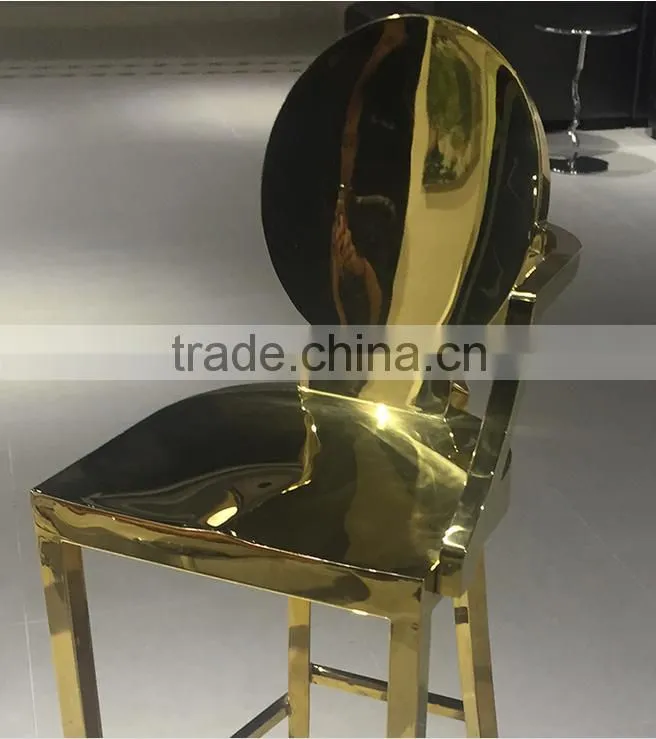 modern golden stainless steel legs bar chair