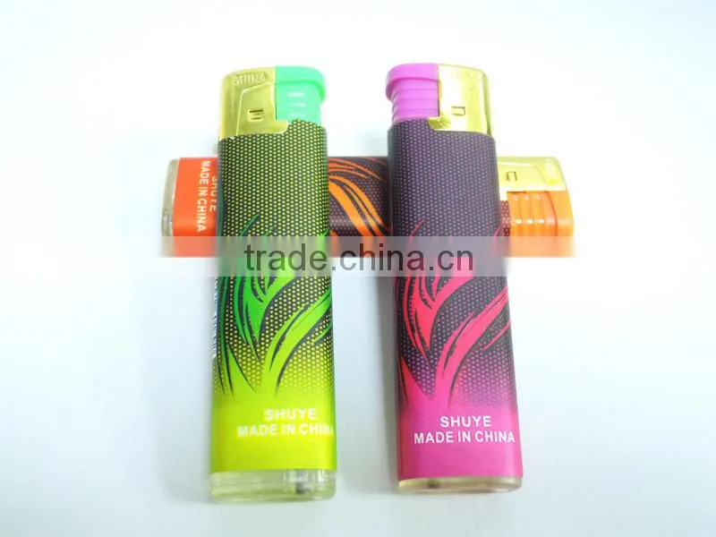Customer's logo picture windproof cigarette lighter electric lighter with paper