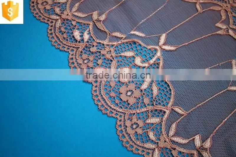 2016 guipure eyelash lace fabric for dress,cheap trimming embroidered lace fabric