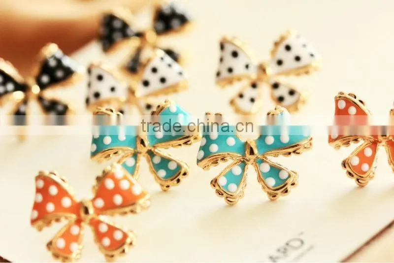 Fashion bowknot earrings pink bowknot earring bowknot stud earrings