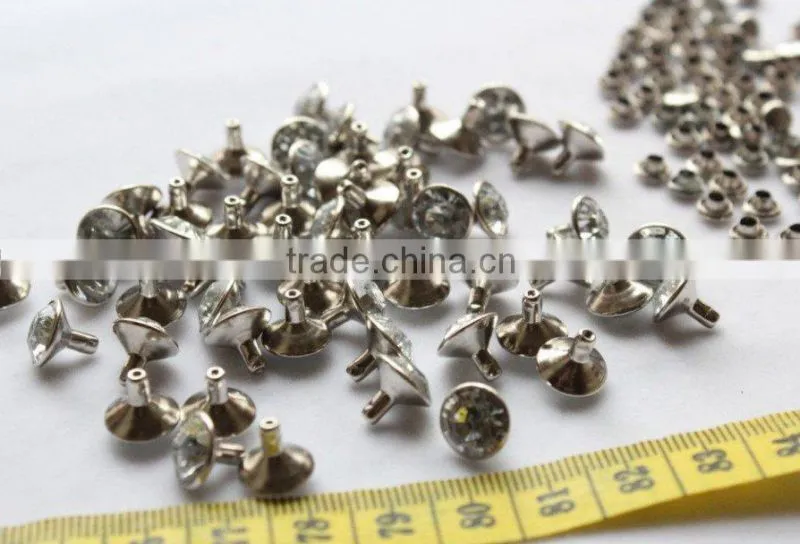 Shank diamond rivets stone for leather belt