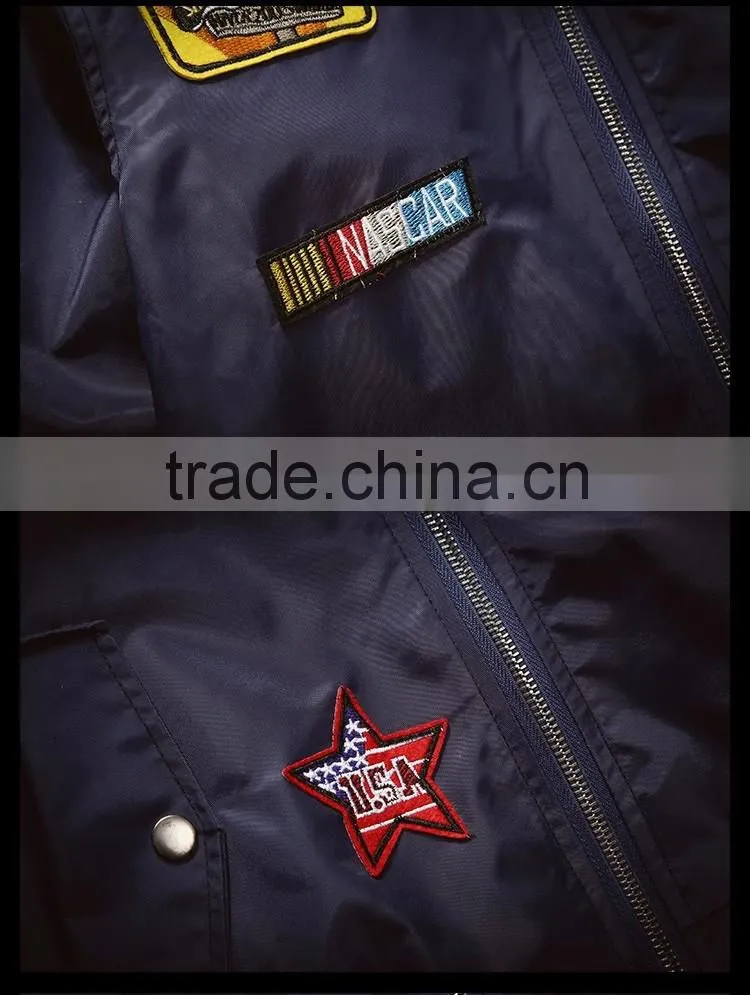 2016 Fashion Casual Outdoor Bomber Air Force Jackets with Retro Embroidery