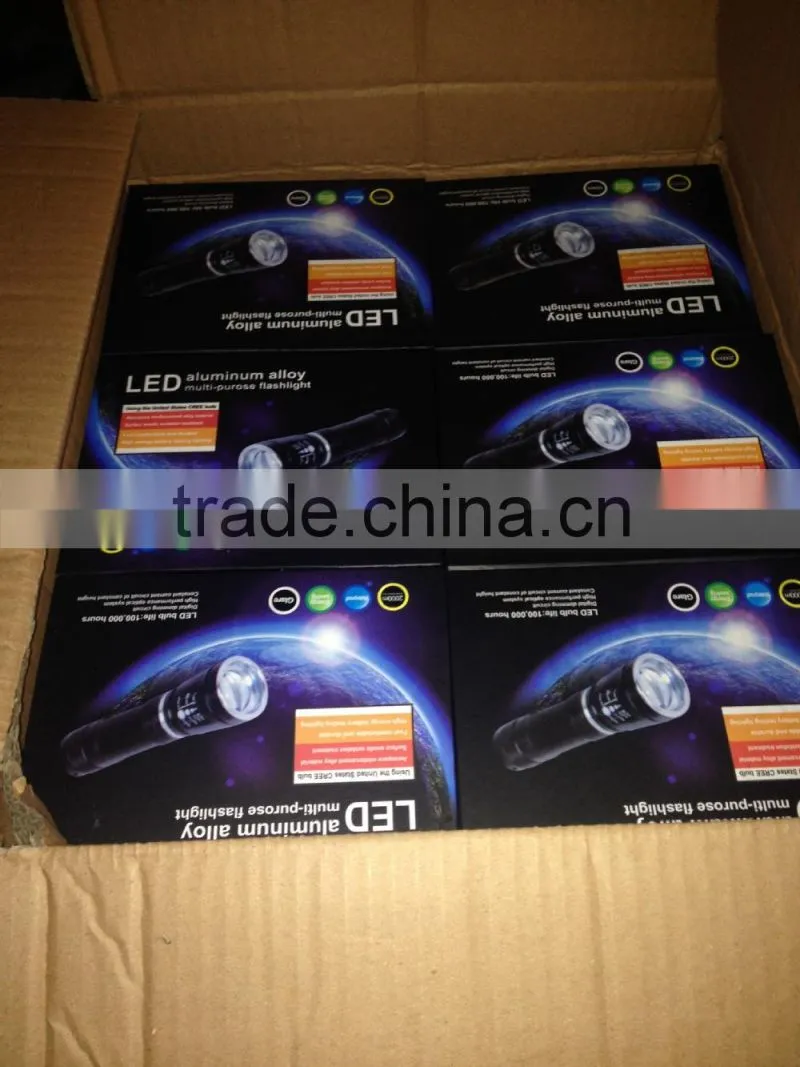 2200LM T6 bulb Zoomable aluminum alloy Flashlight