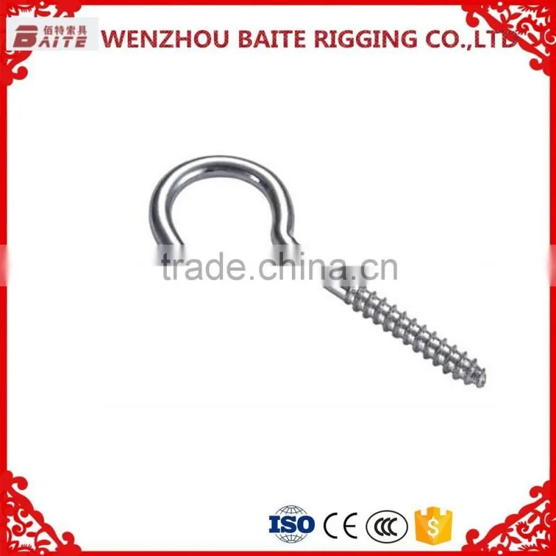 Steel Electric Galvanized Screw Hook Q Hook in China Cabinet Rigging Hardware