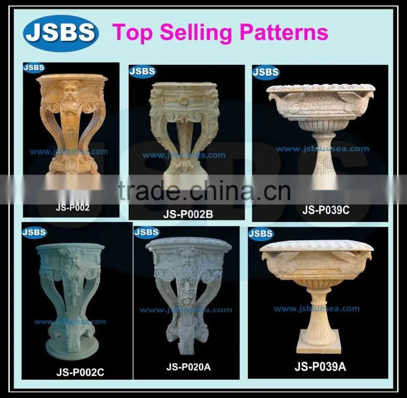 hand carved stone tall square planters