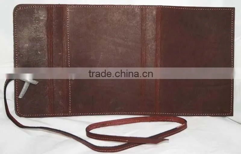 Handmade vintage genuine leather 2016 diary with refillable kraft lined paper